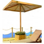 Wooden Beach Umbrella 240(h) 210 x 210cm | kipogeorgiki.gr