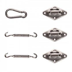 Σετ Αξεσουάρ για Τρίγωνο Πανί Σκίασης Ανοξείδωτα Σετ Αξεσουάρ Τρίγωνων Πανιών Σκίασης | Κηπογεωργική