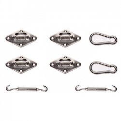 Σετ Αξεσουάρ για Τετράγωνο Πανί Σκίασης Ανοξείδωτα Σετ Αξεσουάρ Τετράγωνων Πανιών Σκίασης | Κηπογεωργική