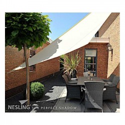 Shade Sail Triangle 90° Sand 5.0x5.0x7.1m | Kipogeorgiki  