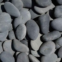 Βότσαλο Πλακέ Μαύρο (5-7mm)-(7-9mm)-(2-3cm)-(3-5cm)-(4-6cm) 20kg Σάκο (Bag) - Επεξεργασμένα & Φυσικά Επίπεδα Βότσαλα-Κροκάλες
