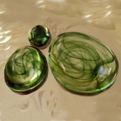 Green Glass Pebble 4-5cm 5 pcs - Decorative Glass Pebbles