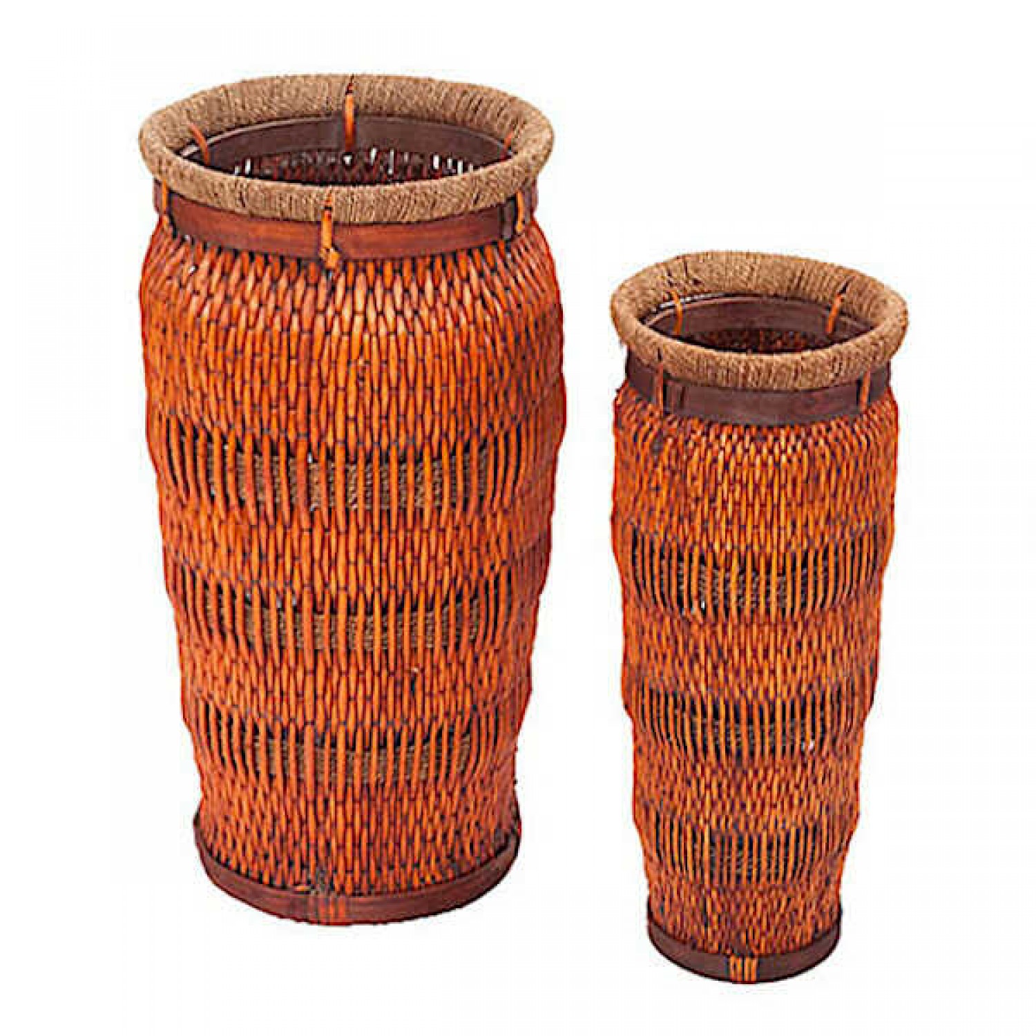 Handmade Wicker Vase SET 2PCS Ø34x70cm & Ø24x60cm  