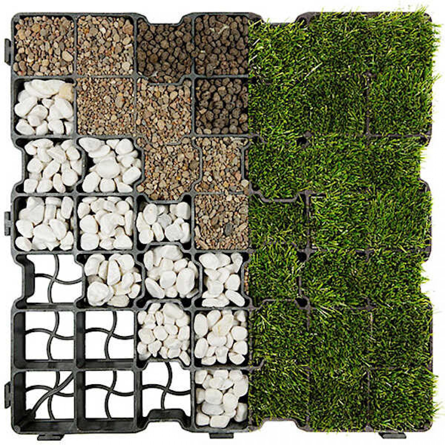 Grass & Gravel Pavers 50x50x3cm - Porous Grid