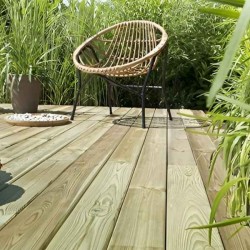 Pine Decking 1.5 x 9.5 x 300 cm Impregnated Wood Boards - Natural Materials for Decks