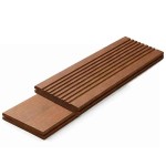 Outdoor Brown Bamboo Decking 2x14x185cm Carbonized-REBO - Natural Materials for Decks