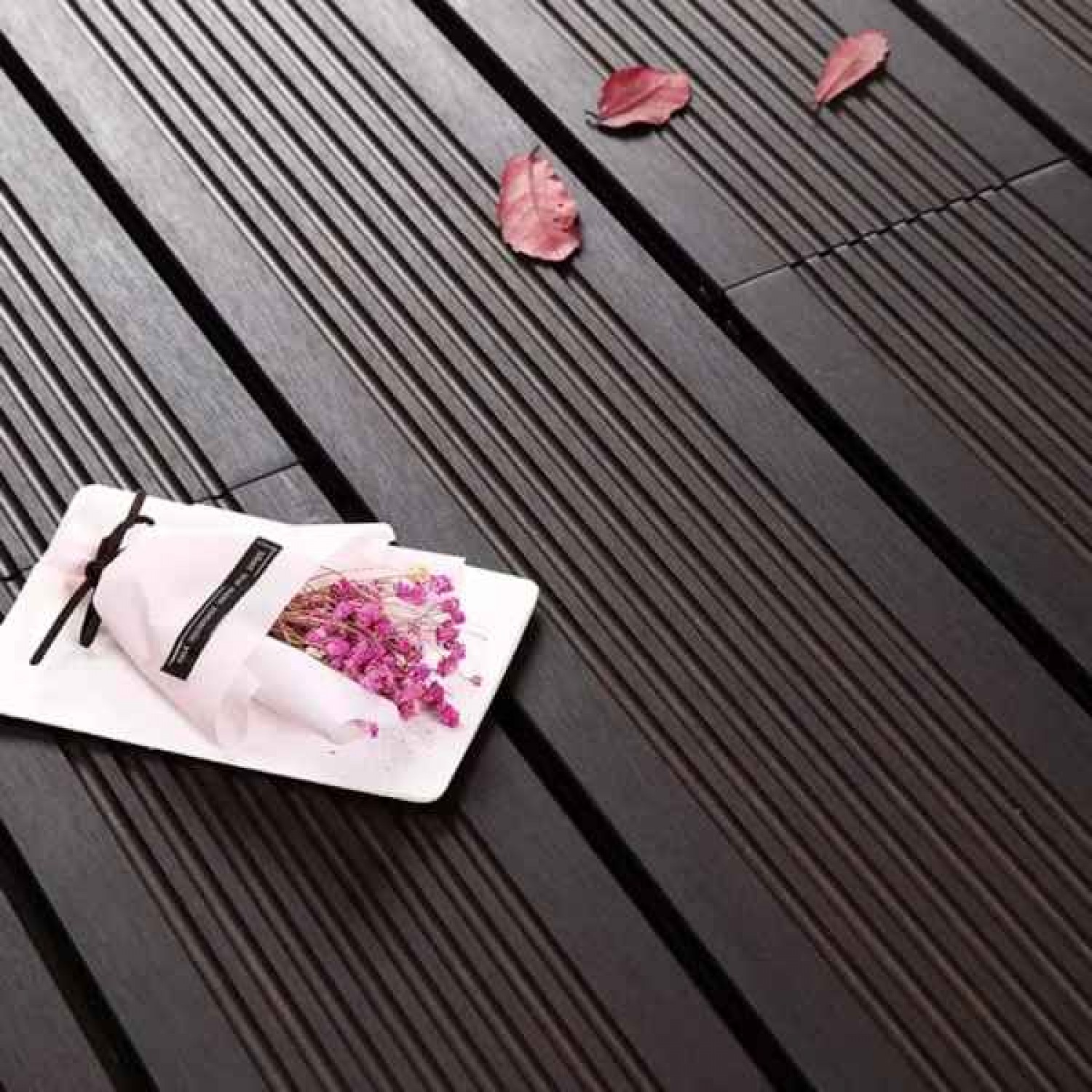 Outdoor Anthracite Bamboo Decking 2x14x185cm Carbonized-REBO - Natural Materials for Decks