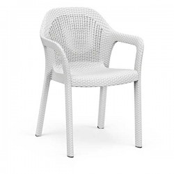Garden Chair White 58x57x84cm LECHUZA Rattan