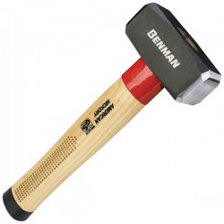 Stoning Hammer 1000gr DIN 6475 Hickory Handle Benman Stoning Hammer With Hickory Handle 1000gr & Metal Ring DIN 6475 Benman 77440 - Anti-Vibration Stoning Hammers