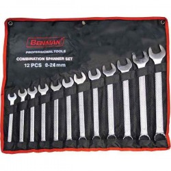 Ring and Open End Spanner Set of 12 pcs Benman 70143 - Spanners Sets