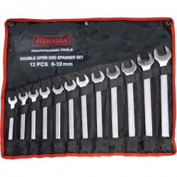 Double Open End Spanner Set of 12 pcs Benman 70167 Double Open End Spanner Set of 12 pcs Benman 70167 - Spanners Sets