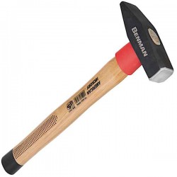 Σφυρί DIN 1041 1000gr Hickory Λαβή & Δαχτυλίδι Καουτσούκ Benman 77436 - Σφυριά Αντικραδασμικά
