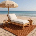 Ecological Mat 2x3m Made of 100% Natural Coconut Fiber - Flat Woven & Medium Pile Garden-Beach Carpet