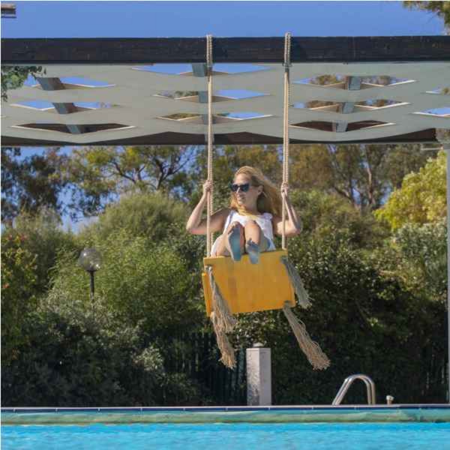 Μαξιλάρι Κίτρινης Ξύλινης Κούνιας με Πλάτη 73x42x3cm - Μαξιλάρια για Ξύλινες Κούνιες