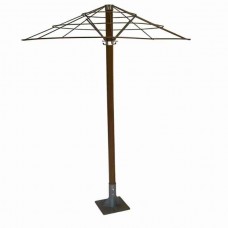 Metal Round Umbrella with Heavy Duty Frame D200cm Galvanized - Metal Round Umbrella Frames