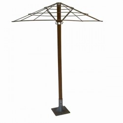 Metal Round Umbrella with Heavy Duty Frame D200cm Galvanized - Metal Round Umbrella Frames