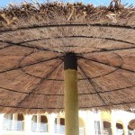Beach Umbrella Natural Reiki Bush D200cm with Pole Ø8x300cm - Beach & Garden Umbrellas