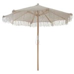 Beach Umbrella with Handmade Knitted Macrame Cover D250cm Beach Umbrella with Handmade Knitted Macrame Cover D250cm - Beach & Garden Umbrellas