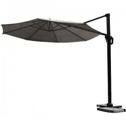 Nesling (PLATINUM) Free-Arm Parasol D3.5m Grey-Coolfit® Nesling (PLATINUM) Free-Arm Parasol D3.5m Grey-Rotatable Coolfit® - Sun Protection-Overhanging Parasols
