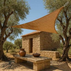 Jute Fiber Shade Sail Triangle 3.6x3.6x3.6m 420gsm-Natural Jute Fiber Shade Sail Triangle 3.6x3.6x3.6m 420gsm-Natural – Organic Shade Sails