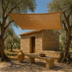 Jute Fiber Shade Sail Square 3.6x3.6m 420gsm - Natural Jute Fiber Shade Sail Square 3.6x3.6m 420gsm - Natural – Organic Shade Sails