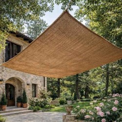 Rectangular Coconut Fiber Shade Sail M1 Premium (2x3m) - Sails Made by 100% Natural Coconut Fibers