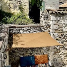 Square Coconut Fiber Shade Sail M2 Premium (3x3m) - Sails Made by 100% Natural Coconut Fibers