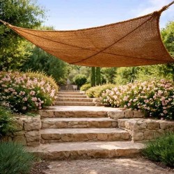Rectangular Coconut Fiber Shade Sail M2 Premium (3x5m) - Sails Made by 100% Natural Coconut Fibers