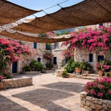 Rectangular Coconut Fiber Shade Sail M3 Premium (3x4m) - Sails Made by 100% Natural Coconut Fibers