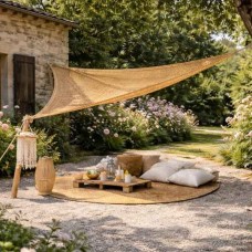 Coconut Fiber Shade Sail M1 Economy 4x4x4m Triangle - Sails Made by 100% Natural Coconut Fibers