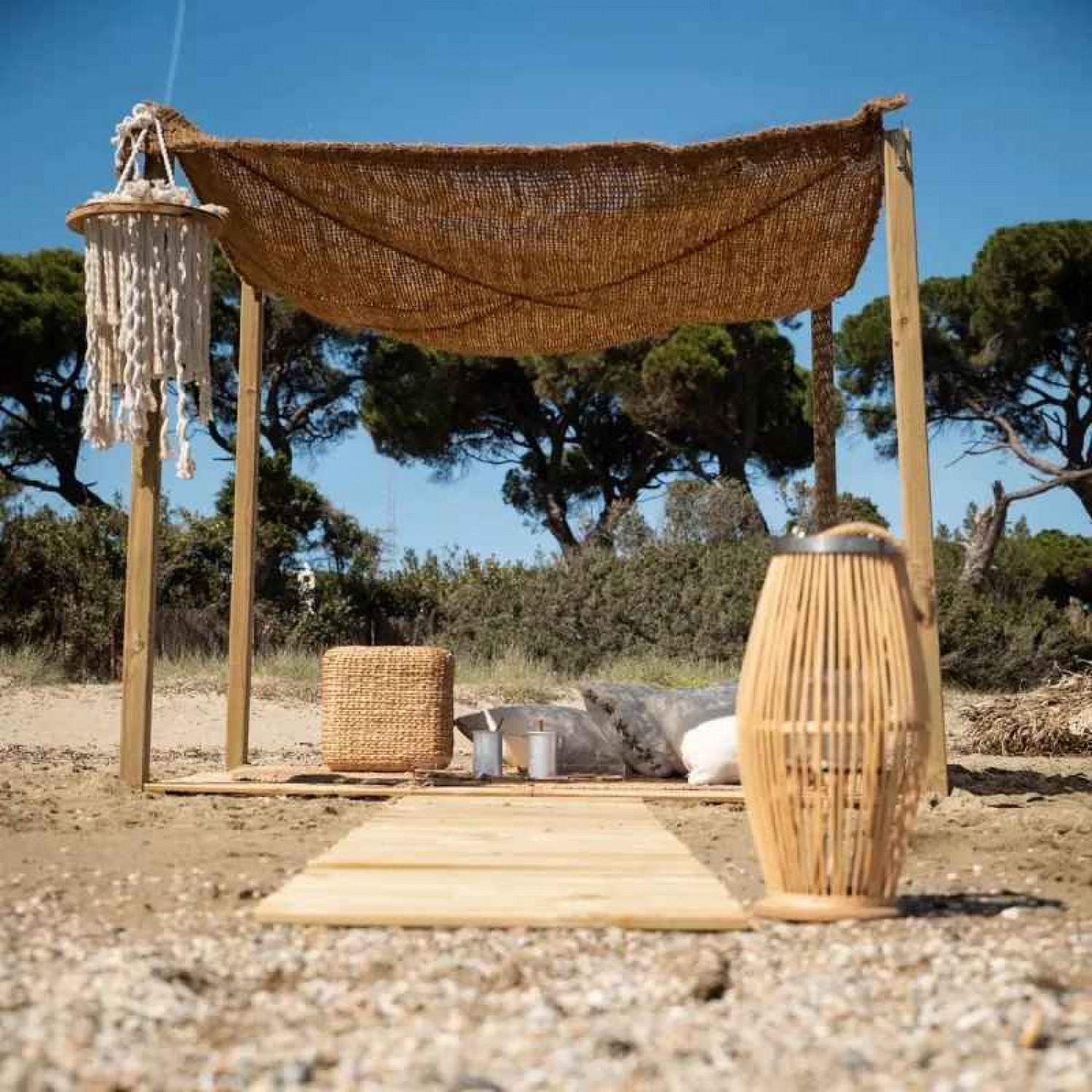 Πανί Σκίασης Κοκοφοίνικα M2 Economy 2x2m Τετράγωνο - Σκιά με Πανιά από Κοκοφοίνικες