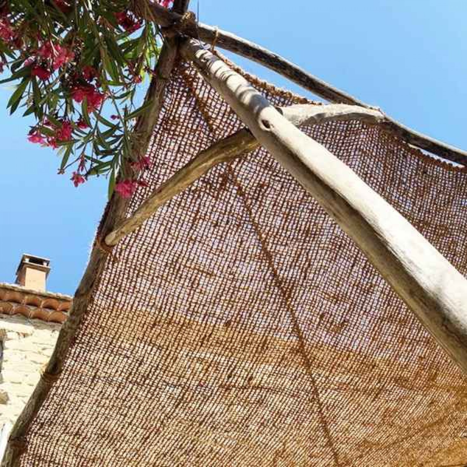 Rectangular Coconut Fiber Shade Sail 3x5m Reinforced Diagonal M2 Economy - Sails Made by 100% Natural Coconut Fibers