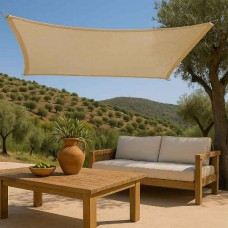 Παραλληλόγραμμο Πανί Σκίασης Premium 280gsm 3x5m-Εκρού - Αναπνέοντα Παραλληλόγραμμα Πανιά για Σκιά