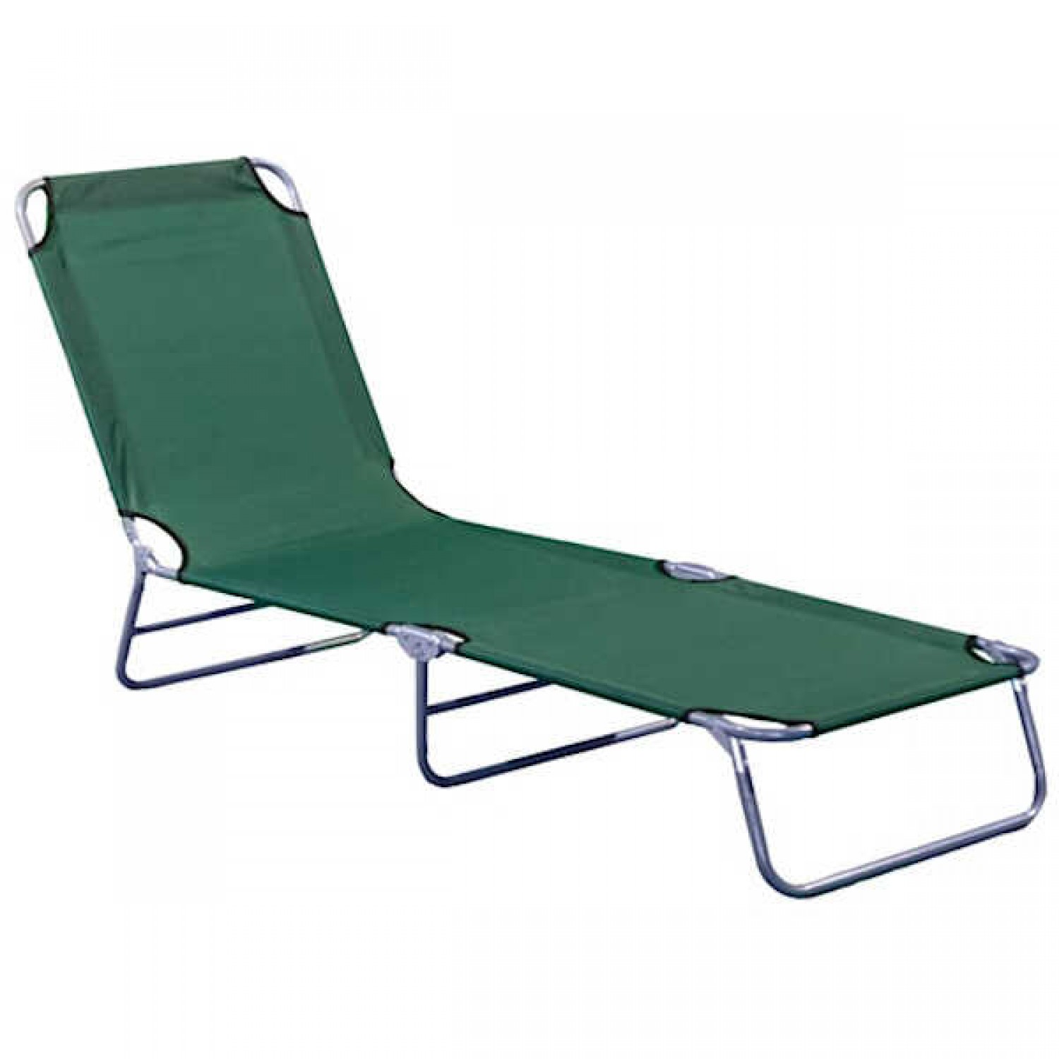 Metallic Sun Lounger Folding Green Canvas 54,5x198x(H)24cm - Metallic Sun Loungers Metallic Sun Lounger Folding Green Canvas 54,5x198x(H)24cm