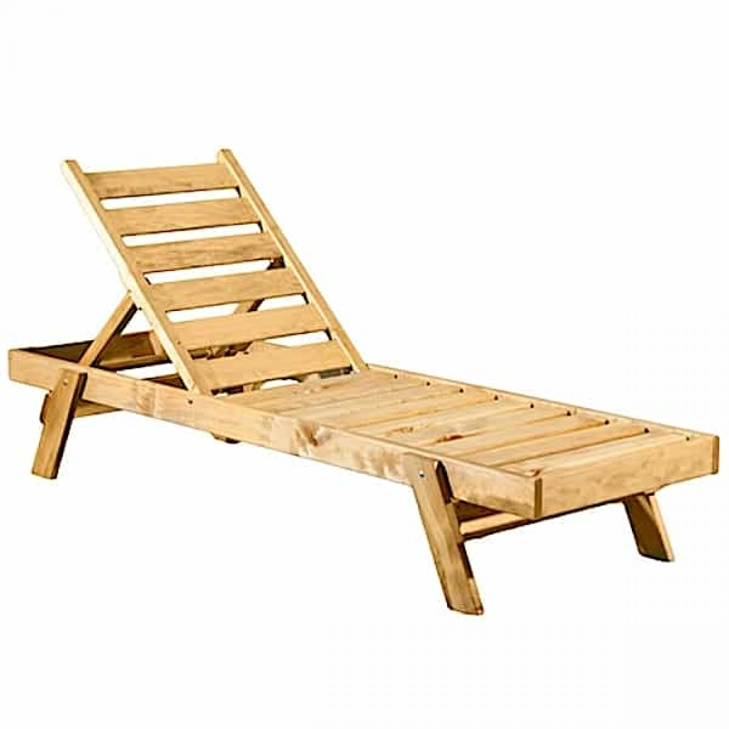 Sun Lounger Wooden 200x61x(H)33/100cm Board 18mm Heavy-Duty