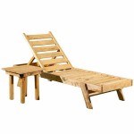 Sun Lounger Wooden 200x61x(H)33/100cm Board 18mm Heavy-Duty