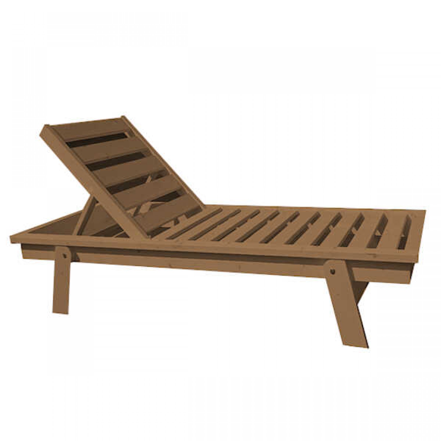 Sun Lounger Wooden Walnut Color 200x71x(H)34/100cm Board 19mm - Professional Heavy-Duty Sun Lounger Wooden Walnut 200x71x(H)34/100cm Heavy-Duty
