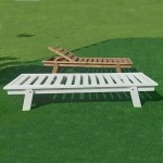 Sun Lounger Wooden White Color 200x71x(H)34/100cm Board 19mm - Professional Heavy-Duty Sun Lounger Wooden White 200x71x(H)34/100cm Heavy-Duty