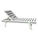 Sun Lounger Wooden White Color 200x71x(H)34/100cm Board 19mm - Professional Heavy-Duty Sun Lounger Wooden White 200x71x(H)34/100cm Heavy-Duty