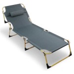 Ξαπλώστρα Παραλίας Πτυσσόμενη Γκρι 70x190x30cm Ενισχυμένη & Μαξιλάρι Ξαπλώστρα Παραλίας Πτυσσόμενη Γκρι 70x190x30cm