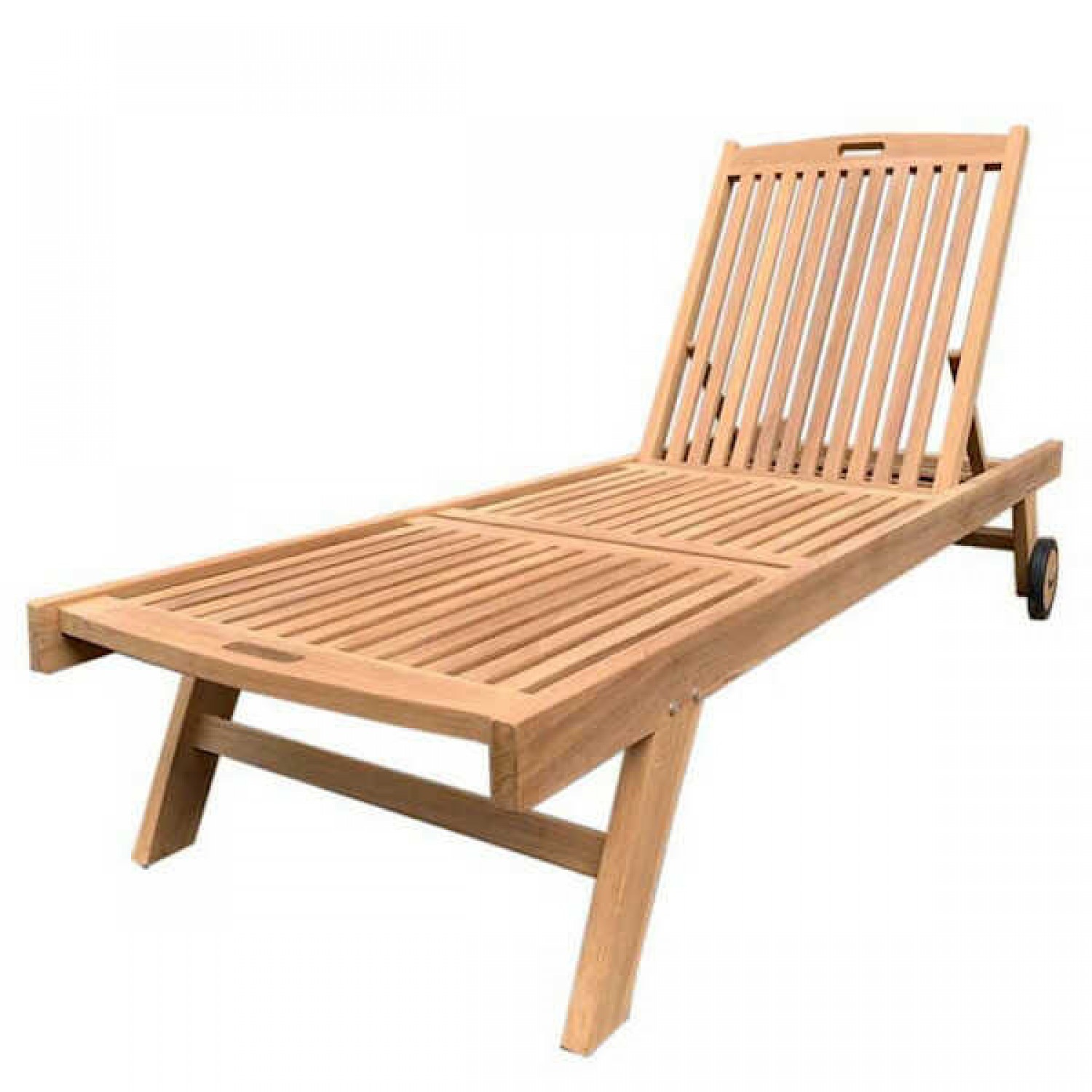 Ξαπλώστρα Ξύλου Teak Παραλίας Κήπου 197x65x35(Υ)cm - Ξύλινες Ξαπλώστρες