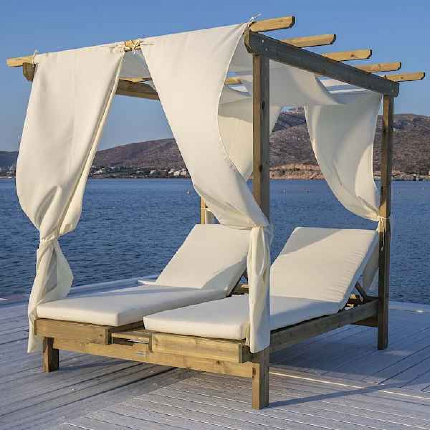 Mattress, Pillows and Canopy for Double Sunbed - Accessories for Sunbeds