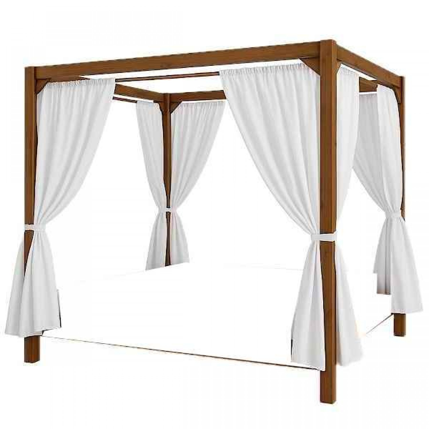 Curtains White for Double Daybed-Sunbed - Accessories for Sunbeds