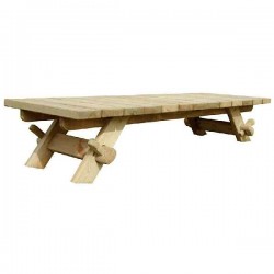 Rustic Wooden Chaise Longue Sunbed 200x65x38cm Impregnated - Preasure Treated Sun Loungers & Chaise Longues