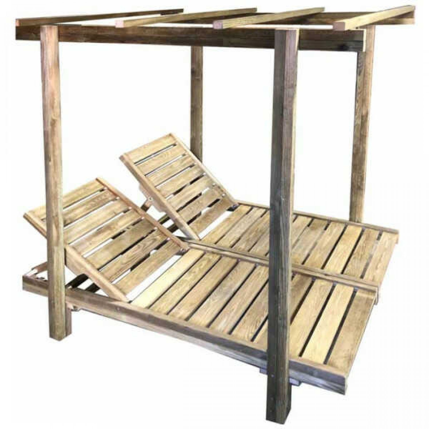 Solid Beach Bed Outdoor TWIN 200x136x(H)188cm Board 21mm