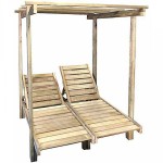Solid Beach Bed Outdoor TWIN 200x136x(H)188cm Board 21mm