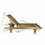 Ξαπλώστρα Ξύλινη Εμποτισμένη 200x68x(Y)32/100cm Βαρέως Τύπου