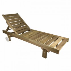 Ξαπλώστρα Ξύλινη με Ρόδες 200x68x(Y)32/100cm Βαρέως Τύπου