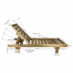 Sun Lounger Wooden with Wheels 200x61x(H)33/100cm Board 21mm