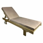 Sun Lounger Wooden with Wheels 200x61x(H)33/100cm Board 21mm